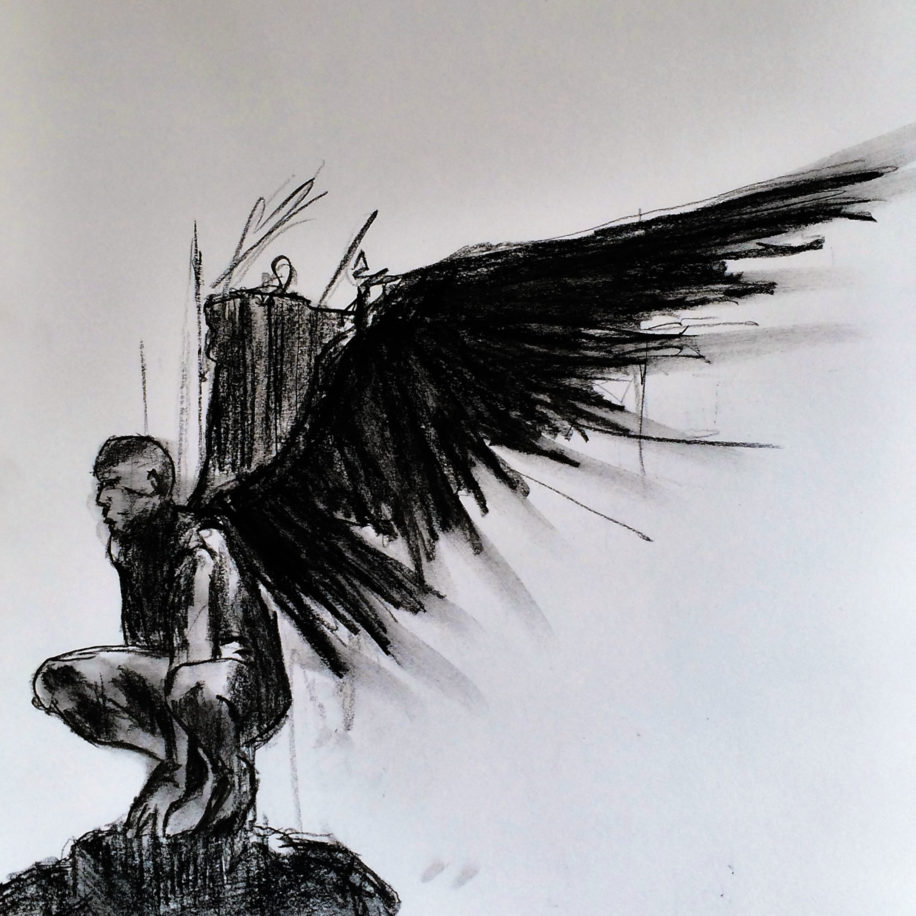 Черный ангел рисунок